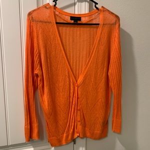 XL orange cardigan; like new condition